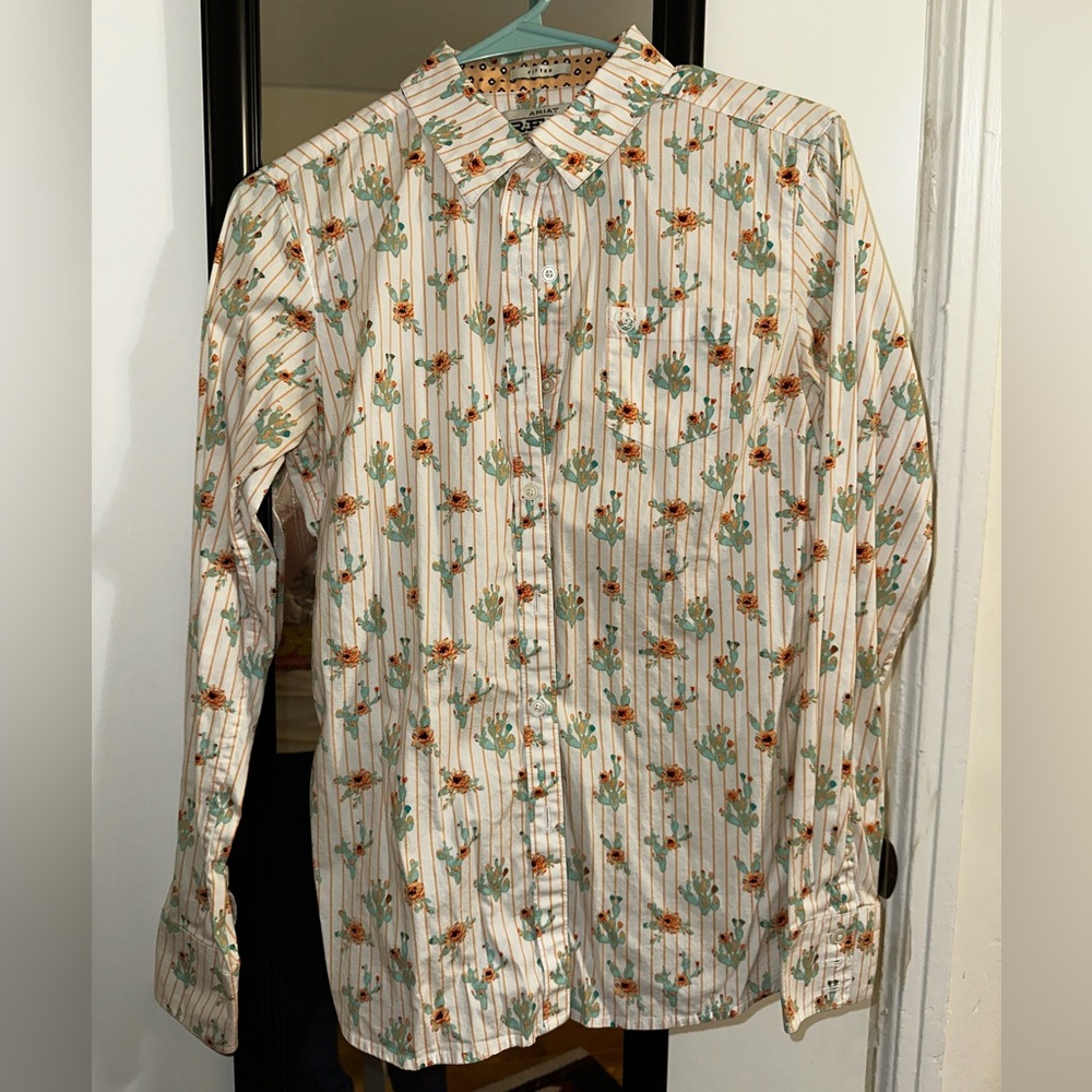 Ariat Cactus/Stripe Button Down